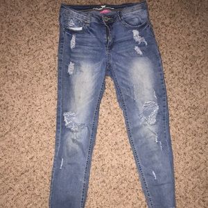 almost famous mid rise ripped jeans